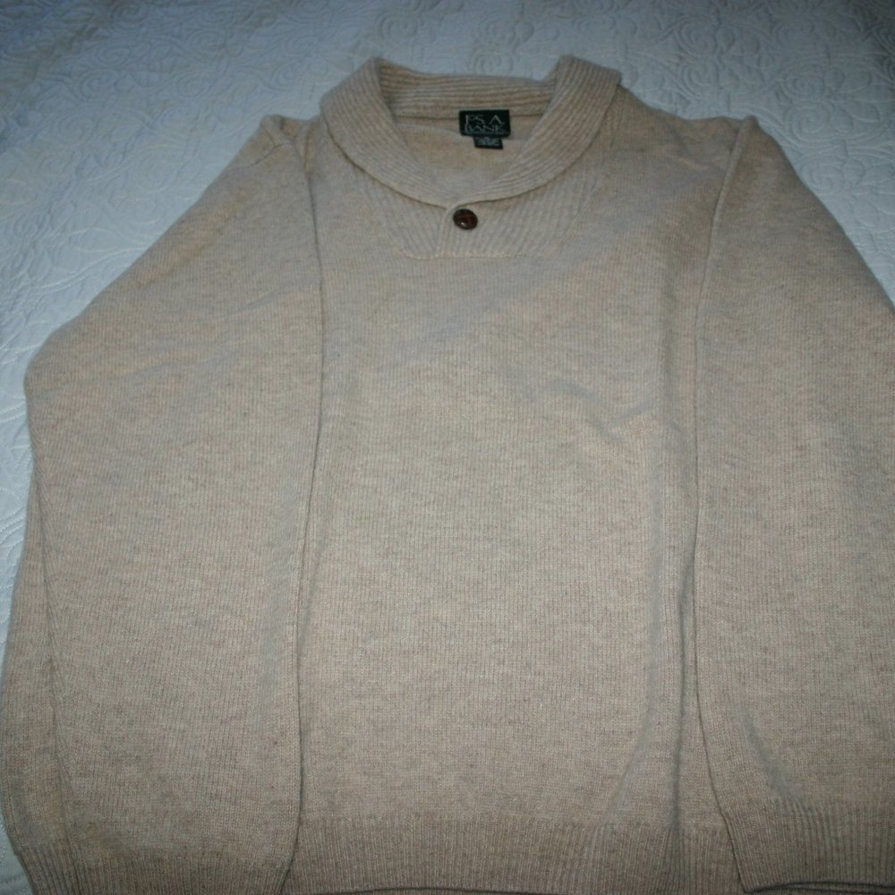 Jos. A Bank Tan Cowlneck Sweater 80% Lambswool 20% Nylon XL